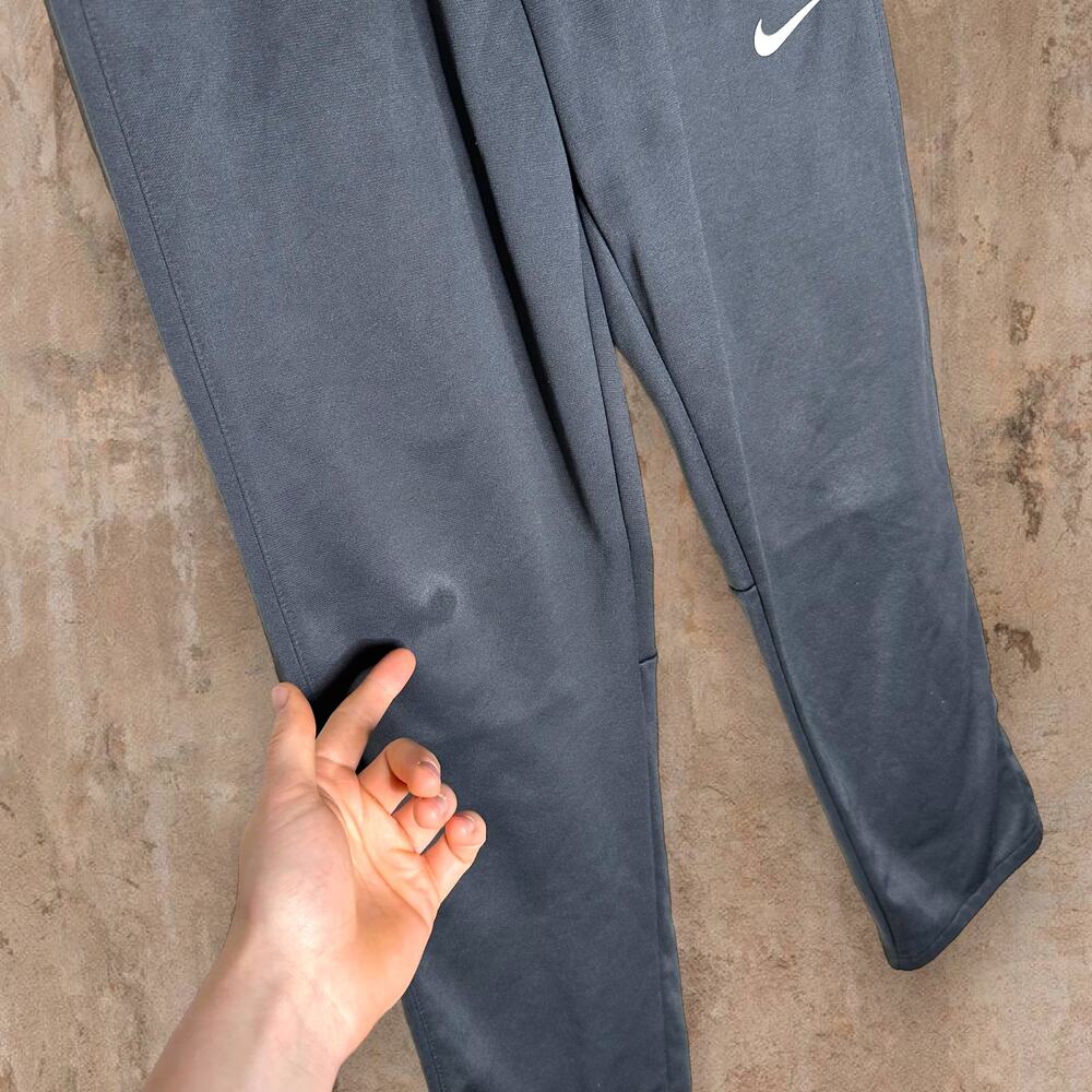 Vintage Y2K Nike Sweatpants Youth XL Dark Grey Polyester White Swoosh Therma Fit - Picture 5 of 6